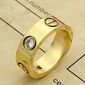 Love Screwdriver Gold Ring Nail Stones
